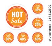 hot sale orange color labels ... | Shutterstock .eps vector #169312502