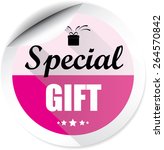 special gift pink sticker. | Shutterstock . vector #264570842