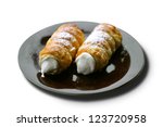 tube of pastry filled with snow