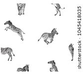 vector illustration zebra... | Shutterstock .eps vector #1045418035