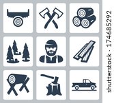 Vector Lumberjack Icons Set