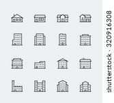 buildings vector icon set in... | Shutterstock .eps vector #320916308