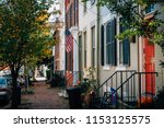Brick row houses in Old Town, Alexandria, Virginia