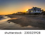 Sunset Over Beachfront Homes At ...