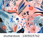 creative universal floral... | Shutterstock .eps vector #1305025762