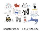 collection of cute and funny... | Shutterstock .eps vector #1519726622