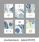set of creative universal... | Shutterstock .eps vector #666249295