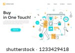 landing page template with man... | Shutterstock .eps vector #1233429418