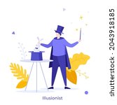 illusionist  magician or... | Shutterstock .eps vector #2043918185