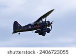 Small photo of ICKWELL, BEDFORDSHIRE, ENGLAND - SEPTEMBER 06, 2020: Vintage Westland Lysander 1938 Aircraft in flight.