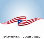 Puerto Rican Flag Wavy Abstract ...
