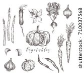 vegetables and fruits vector set | Shutterstock .eps vector #710037568
