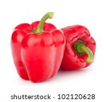 Red Pepper Isolated On White...