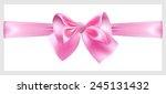 beautiful pink bow with ribbon... | Shutterstock .eps vector #245131432