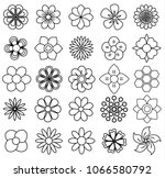 outline flower icon set  vector ... | Shutterstock .eps vector #1066580792
