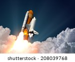 Space Shuttle Launch. 3d Scene.