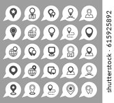 vector set of linear icons... | Shutterstock .eps vector #615925892