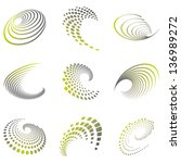 Set Of Nine Abstract Wave Icons ...