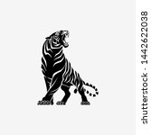 Tiger Roaring Logo Sign Emblem...
