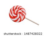 Christmas lollipop spiral shape isolated on white background