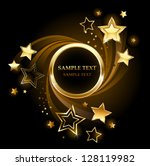 round golden banner with gold ... | Shutterstock .eps vector #128119982