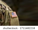 Memorial day. Veterans Day. US soldier. US Army. The United States Armed Forces. Military forces of the United States of America. Empty space for text