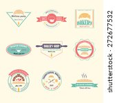 set of vector bakery logos.... | Shutterstock .eps vector #272677532