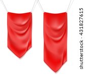 realistic red textile banners... | Shutterstock .eps vector #431827615