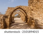 Small photo of Ruins of buildings in Caesarea. Israel