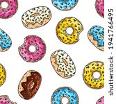 donuts with pink glaze ... | Shutterstock .eps vector #1941766495