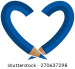 blue color pencil in a heart... | Shutterstock .eps vector #270637298