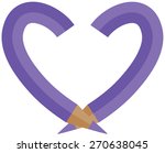 purple color pencil in a heart... | Shutterstock .eps vector #270638045