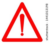 warning sign flat design icon.... | Shutterstock .eps vector #1441013198