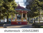 Small photo of The bandstand opened in the 1930s at Pedro Sanches Square, a landmark and tourist point in the city located in south of Minas Gerais State. Pocos de Caldas, Brazil - 7 August 2023.