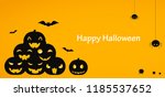 happy halloween. yellow... | Shutterstock .eps vector #1185537652