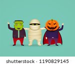 halloween characters in costume ... | Shutterstock .eps vector #1190829145