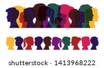 silhouettes of people ... | Shutterstock .eps vector #1413968222