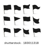 black flag icons | Shutterstock .eps vector #183011318