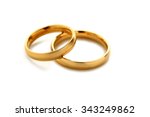 Golden Wedding Rings Isolated...