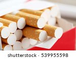 Small photo of Open pack of cigarettes