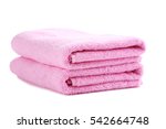 Pink Towel Isolated On A White...