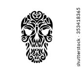 tribal tattoo skull. ornate... | Shutterstock .eps vector #353418365