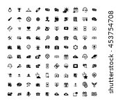 set of 100 universal icons.... | Shutterstock .eps vector #453754708