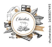 circular frame for chocolate... | Shutterstock .eps vector #1630837495