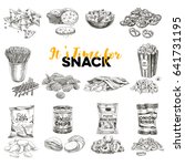 vintage vector hand drawn snack ... | Shutterstock .eps vector #641731195