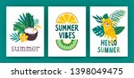 Vector Set Of Summer Cards With ...