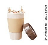 opened takeaway cup with splash ... | Shutterstock . vector #151355405