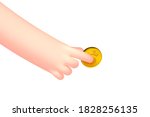 vector cartoon hand with golden ... | Shutterstock .eps vector #1828256135