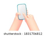 vector cartoon hands with smart ... | Shutterstock .eps vector #1831706812
