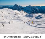 Ski slope in the alps of Gressoney